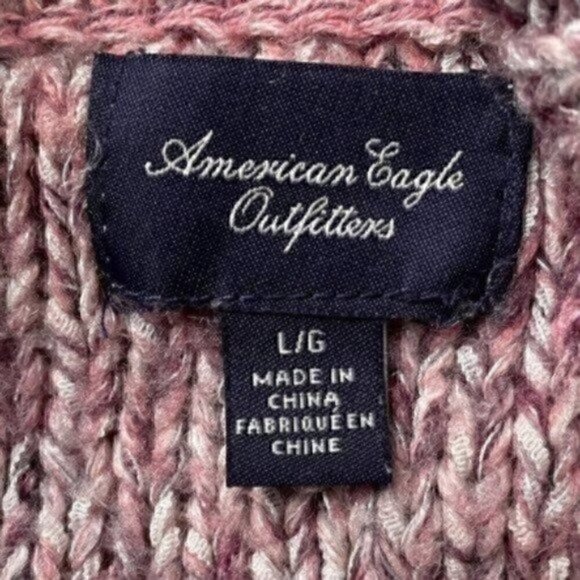 American Eagle Outfitters Cowl Neck Slouchy Knit Sweater Women’s L Pink Lilac - Picture 9 of 11